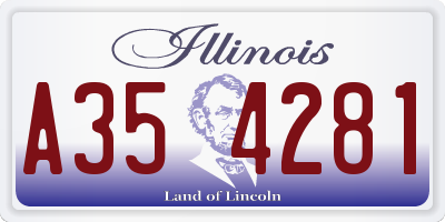 IL license plate A354281
