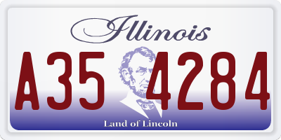 IL license plate A354284