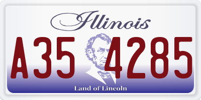 IL license plate A354285