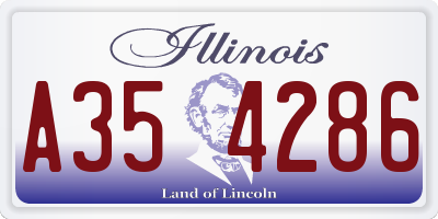 IL license plate A354286