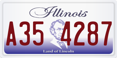 IL license plate A354287