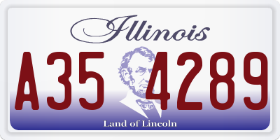 IL license plate A354289