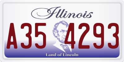 IL license plate A354293