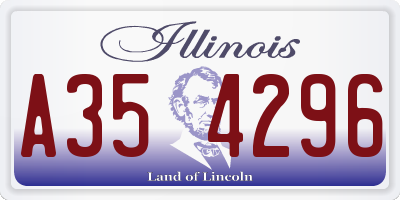 IL license plate A354296