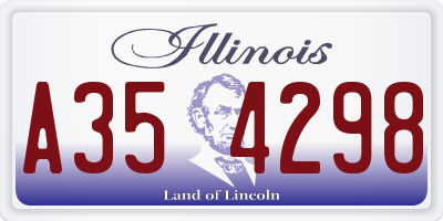 IL license plate A354298