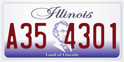 IL license plate A354301