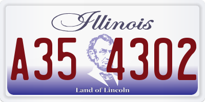 IL license plate A354302