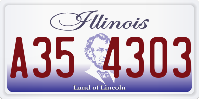 IL license plate A354303