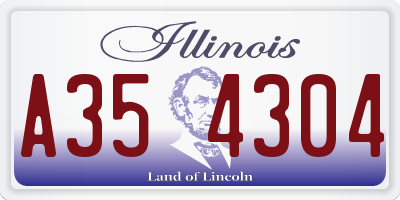 IL license plate A354304