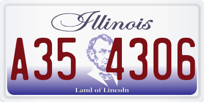 IL license plate A354306