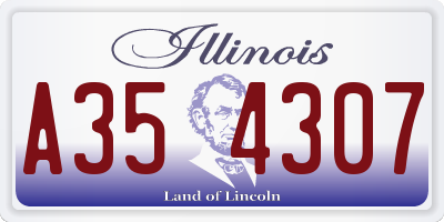 IL license plate A354307