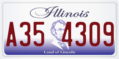 IL license plate A354309