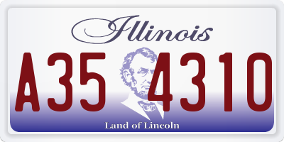 IL license plate A354310