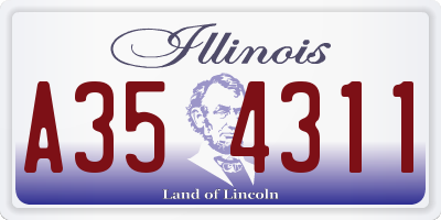 IL license plate A354311
