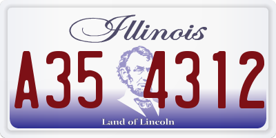 IL license plate A354312