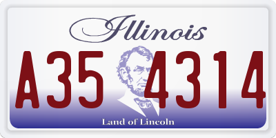 IL license plate A354314