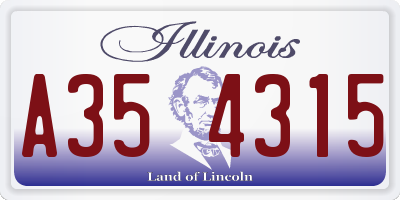 IL license plate A354315