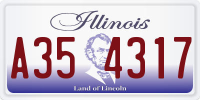 IL license plate A354317