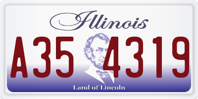 IL license plate A354319