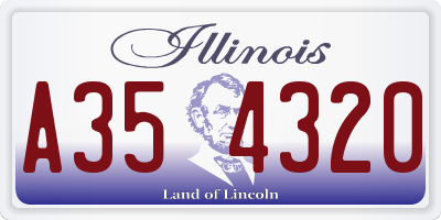 IL license plate A354320