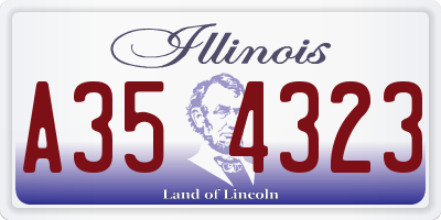 IL license plate A354323