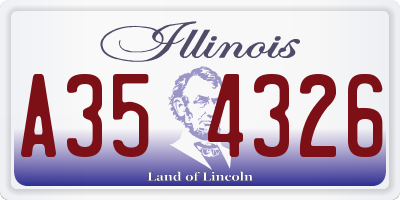IL license plate A354326