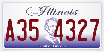 IL license plate A354327