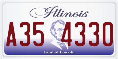 IL license plate A354330
