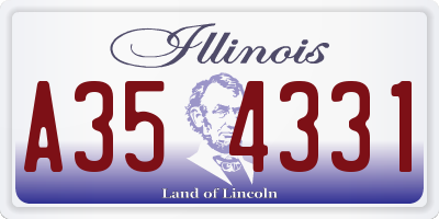 IL license plate A354331