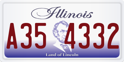 IL license plate A354332