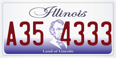 IL license plate A354333