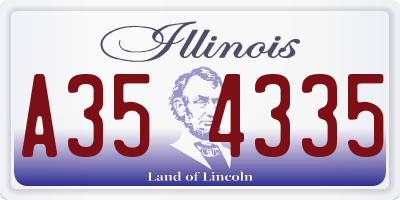IL license plate A354335