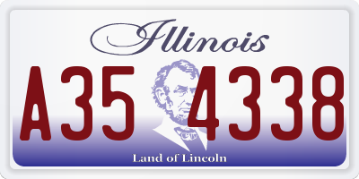 IL license plate A354338