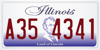 IL license plate A354341