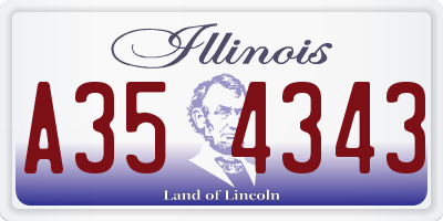 IL license plate A354343