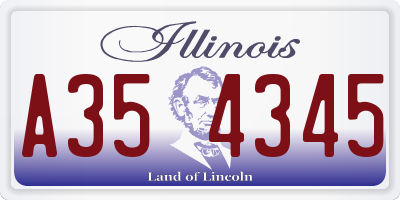 IL license plate A354345