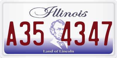 IL license plate A354347