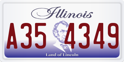 IL license plate A354349