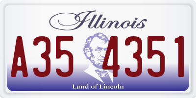 IL license plate A354351
