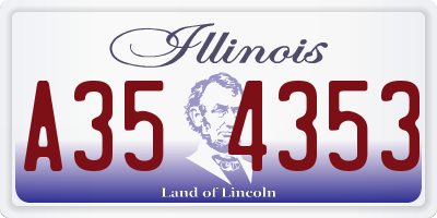 IL license plate A354353