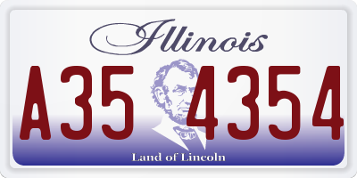 IL license plate A354354