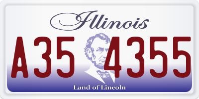 IL license plate A354355