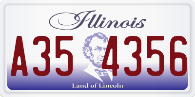 IL license plate A354356