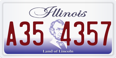 IL license plate A354357