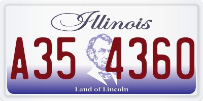 IL license plate A354360