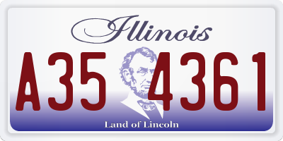 IL license plate A354361