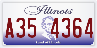IL license plate A354364