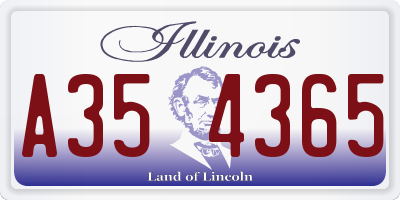 IL license plate A354365