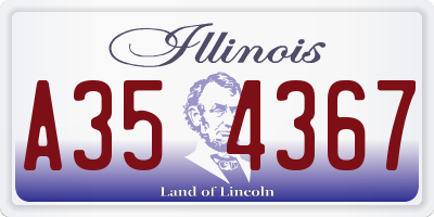 IL license plate A354367