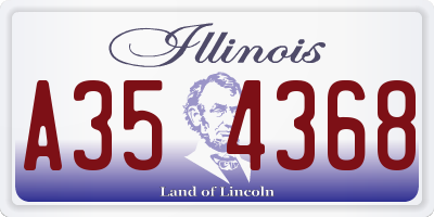 IL license plate A354368